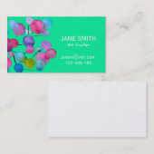 Kunstlehrer bunt abstrakte Kunst Visitenkarte (Vorne/Hinten)