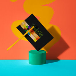 Kunstlehrer - farbenfrohe Bleistiftkarte Visitenkarte