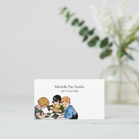 Kunstlehrer für Kinder Kunst und Handwerk Visitenkarte (Stehend Vorderseite)