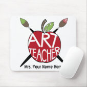 Kunstlehrer gemaltes Apple u. Pinsel Mousepad (Mit Mouse)