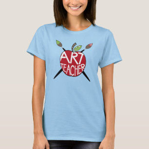 Kunstlehrer gemaltes Apple u. Pinsel T-Shirt