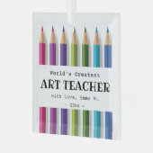 Kunstlehrer Geschenkidee personalisierte Stifte Ornament Aus Glas (Vorderseite links)