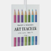 Kunstlehrer Geschenkidee personalisierte Stifte Ornament Aus Glas (Vorderseite Rechts)