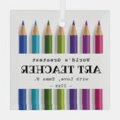 Kunstlehrer Geschenkidee personalisierte Stifte Ornament Aus Glas (Rückseite)