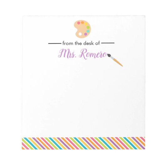 Kunstlehrer Künstlerisches Malen Palettengeschoss Notizblock (Vorderseite)