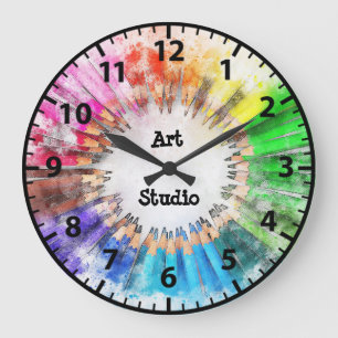Kunstlehrer Kunststudio Klassenzimmer Wanduhr
