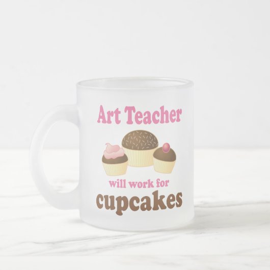 Kunstlehrer-(lustiges) Geschenk Mattglastasse (Links)