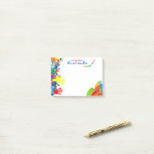 Kunstlehrer-Post-Itanmerkungen Post-it Klebezettel (Auf Schreibtisch)
