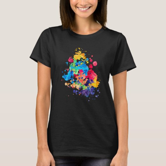 Kunstlehrer Sprayfarbe Spritzer T-Shirt (Vorderseite)