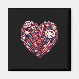 Kunstlehrer Valentinsherz Valentinstag Magnet