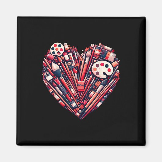 Kunstlehrer Valentinsherz Valentinstag Magnet (Vorne)