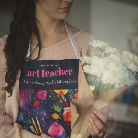 Kunstlehrer | Wie ein normaler Lehrer Monogramm Schürze