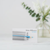 Kunstlehrer, zurück zur Schule, Farbstift, Kunstbu Visitenkarte (Stehend Vorderseite)