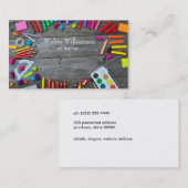 Kunstlehrer, zurück zur Schule, Kunstmaterial, Kun Visitenkarte (Vorne/Hinten)