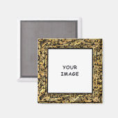 Kunstleopard Print Foto Border Magnet (Vorderseite/Rückseite)