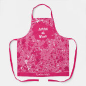 Künstler am Arbeitsplatz Abstrakt Pink Paint Sprit Schürze (Vorderseite)