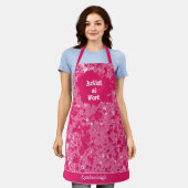 Künstler am Arbeitsplatz Abstrakt Pink Paint Sprit Schürze (Getragen)