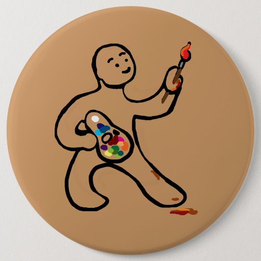 Künstler am Arbeitsplatz Button (Vorderseite)