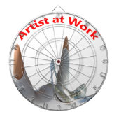 Künstler am Arbeitsplatz Dartscheibe (vorne)