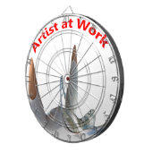 Künstler am Arbeitsplatz Dartscheibe (Vorderseite rechts)