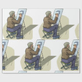 Künstler am Arbeitsplatz Geschenkpapier (Flach)