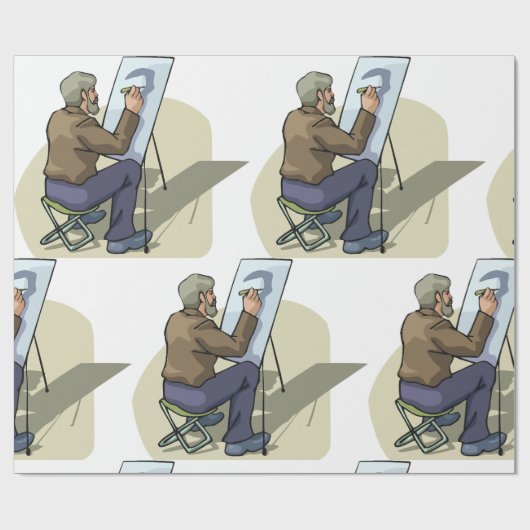 Künstler am Arbeitsplatz Geschenkpapier (Flach)
