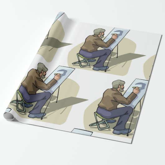 Künstler am Arbeitsplatz Geschenkpapier (Ungerollt)