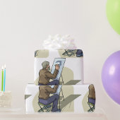 Künstler am Arbeitsplatz Geschenkpapier