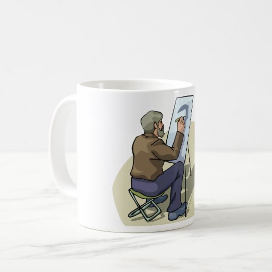 Künstler am Arbeitsplatz Kaffeetasse (Vorderseite Links)