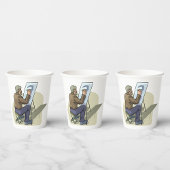 Künstler am Arbeitsplatz Pappbecher