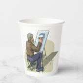 Künstler am Arbeitsplatz Pappbecher (Vorderseite)