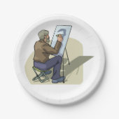 Künstler am Arbeitsplatz Pappteller (Vorderseite)