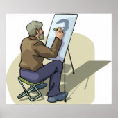 Künstler am Arbeitsplatz Poster (Vorne)