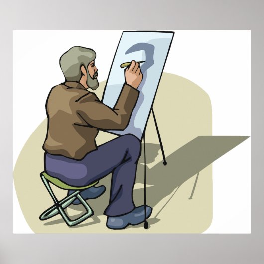 Künstler am Arbeitsplatz Poster (Vorne)