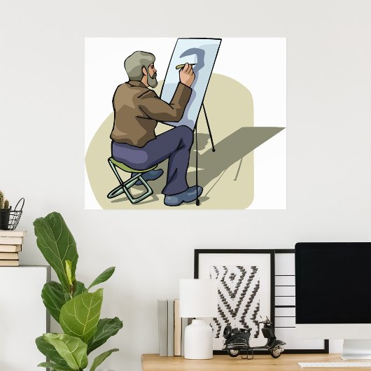 Künstler am Arbeitsplatz Poster