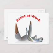 Künstler am Arbeitsplatz Postkarte (Vorne/Hinten)