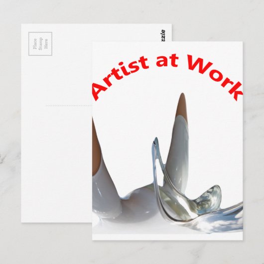 Künstler am Arbeitsplatz Postkarte (Vorne/Hinten)