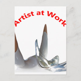 Künstler am Arbeitsplatz Postkarte