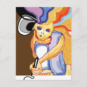 Künstler am Arbeitsplatz Postkarte