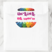 Künstler am Arbeitsplatz Runder Aufkleber (Tasche)