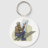 Künstler am Arbeitsplatz Schlüsselanhänger (Rückseite)