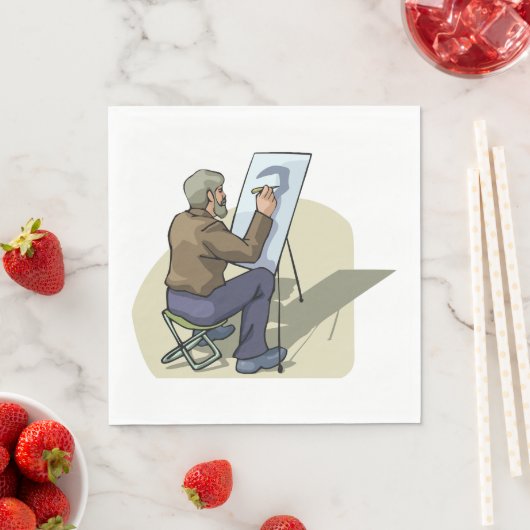 Künstler am Arbeitsplatz Serviette (Beispiel)