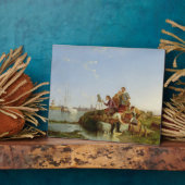 Künstler an seinem Easel und Shipping jenseits, 18 Fotoplatte (Seite)