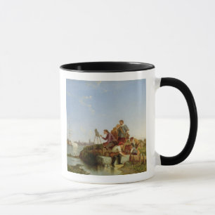 Künstler an seinem Gestell und an Verschiffen Tasse