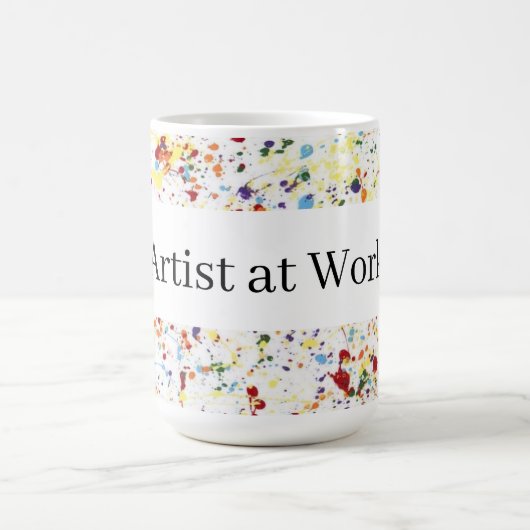"Künstler bei der Arbeit" Kaffeetasse (Mittel)