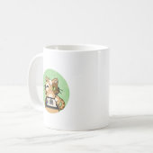 Künstler bei der Arbeit – niedliches Katzendesign Kaffeetasse (Vorderseite Links)