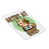 Künstler bei der Arbeit – niedliches Katzendesign Magnet (Rechte Seite)