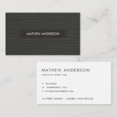 KÜNSTLER BLACK MINIMAL SKETCH STRIPE LINE PATTER VISITENKARTE (Vorne/Hinten)