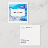 Künstler-blaue Quadratische Visitenkarte (Vorne/Hinten)