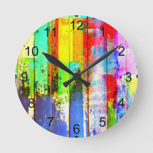 Künstler-bunte Spritzer-Farbe Runde Wanduhr